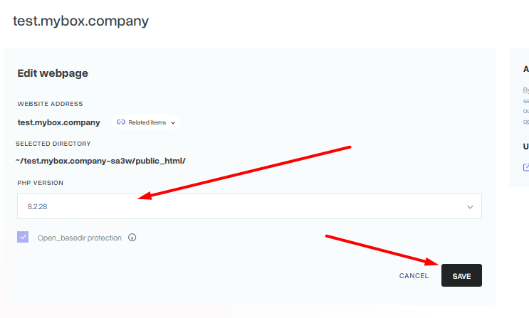 How do I change PHP version? - Help mybox.com