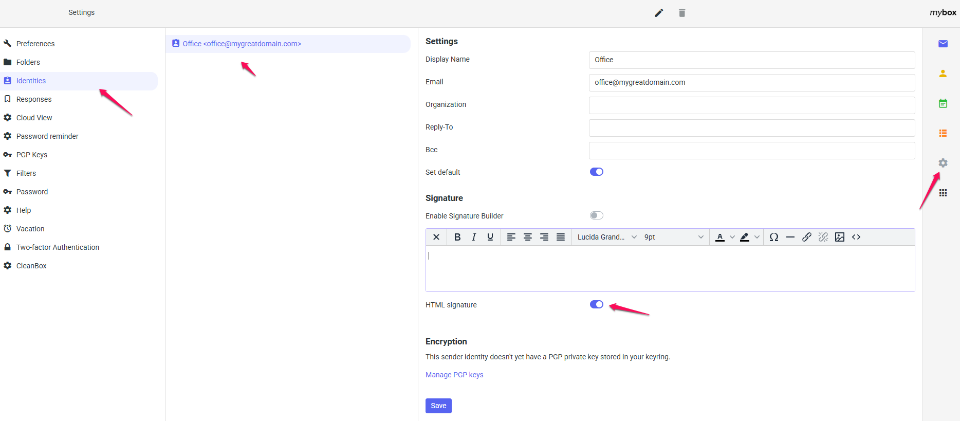 How do I set up an HTML signature in mail.mybox.com? - Help mybox.com